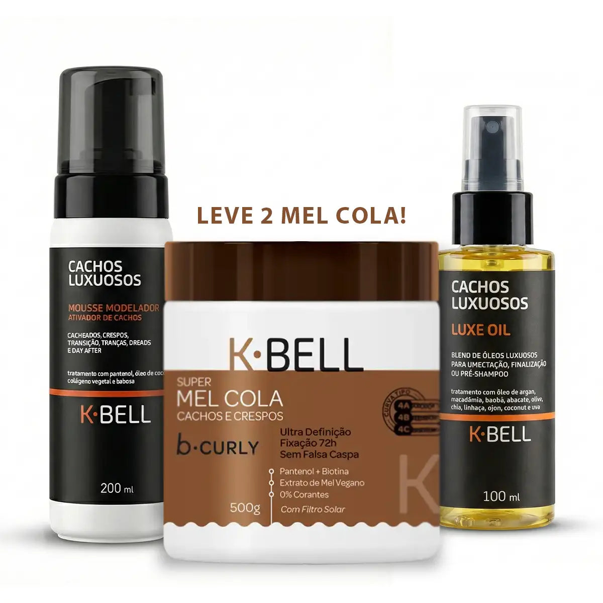 Combo Mel Cola + Mousse + Luxe Oil (Ganhe +1 Mel cola)